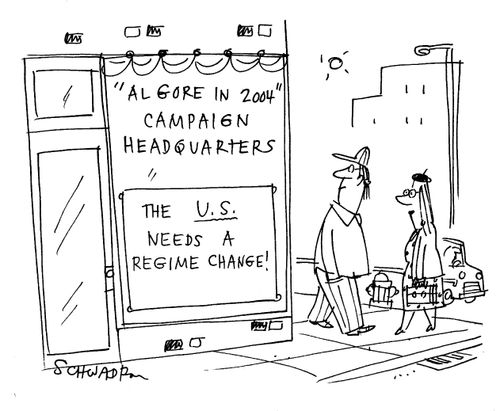 'Al Gore in 2004' Campaign Headquarters: 'The US needs a regime change!'
