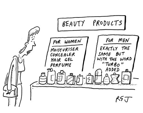 Beauty Products - for women, and for men (exactly the same, but with turbo added).