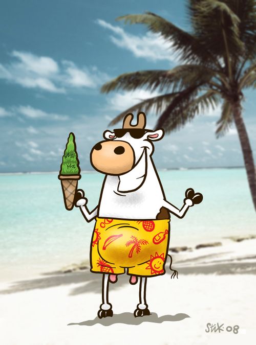 Cow on Holiday.