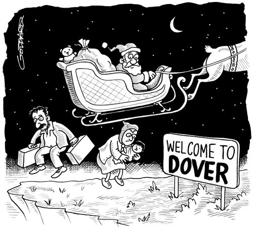 Santa with illegal immigrants.