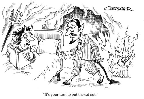 'It's your turn to put the cat out.'