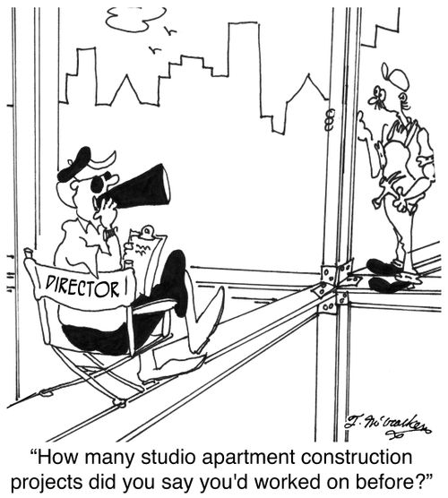 'How many studio apartment construction projects did you say you'd worked on before?'