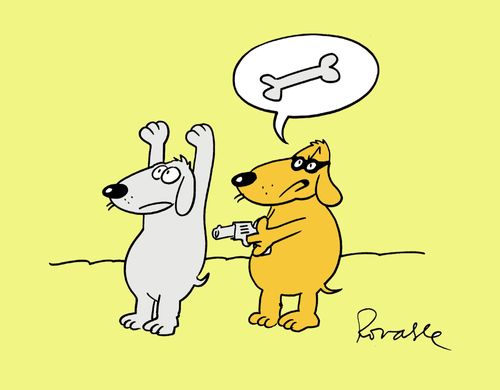 Dog mugging.