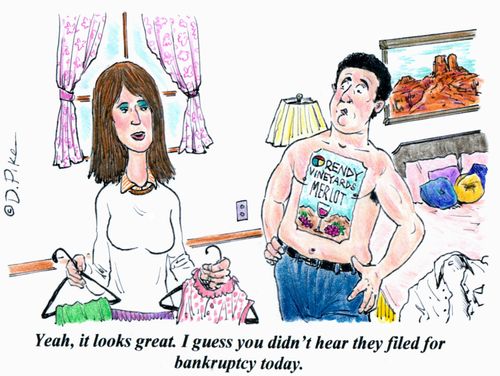 'Yeah, it looks great. I guess you didn't hear they filed for bankruptcy today.'