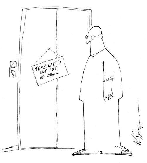 Elevator 'Temporarily not out of order'.