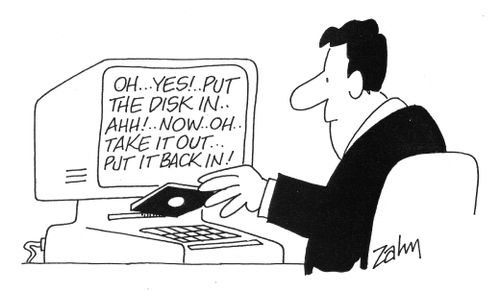 Computer enjoying having a disk inserted.