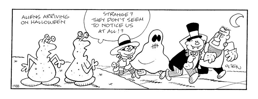 "Strange? They don't seem to notice us at all!"