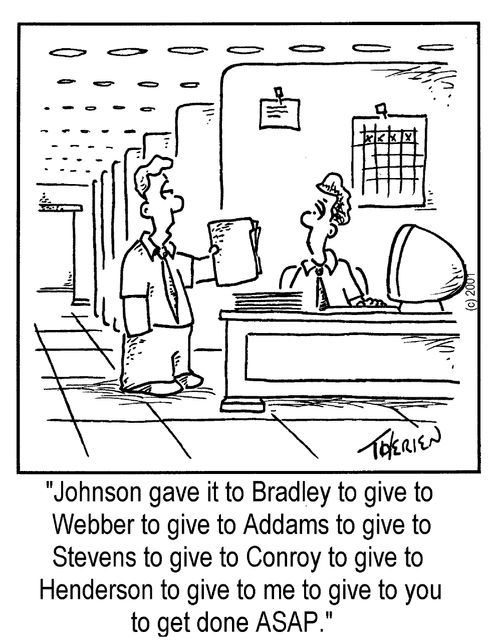 "Johnson gave it to Bradley to give to Webster to give to Adams..."