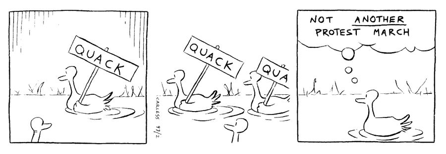 Duck protest march