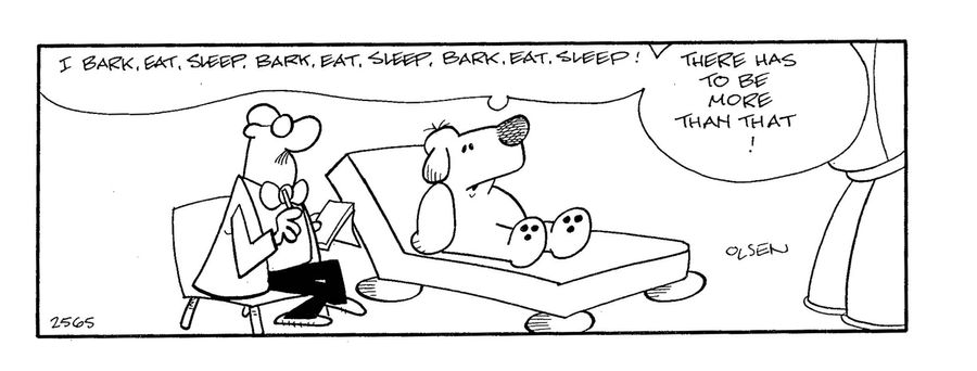 'I bark, eat, sleep, bark, eat, sleep, bark, eat, sleep! There has to be more than that!'