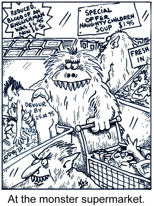 At the monster supermarket.