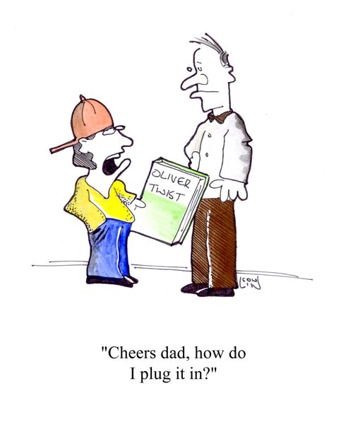 'Cheers dad, how do I plug it in?'