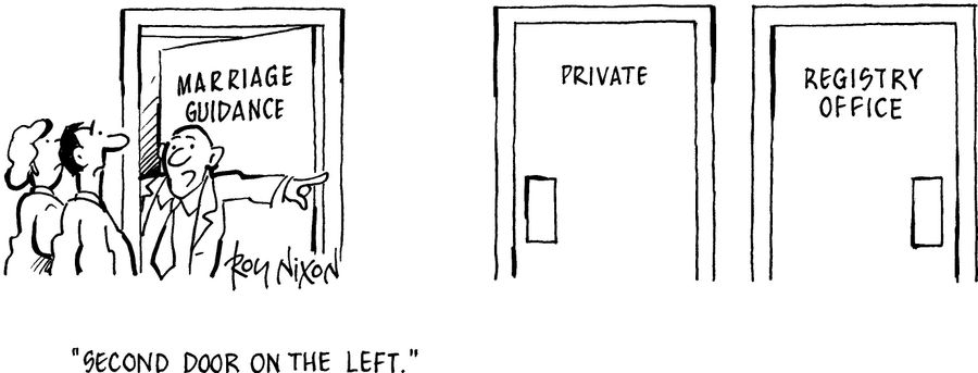 'Second door on the left.'