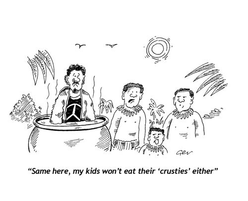 "My kids won't eat their crusties either."