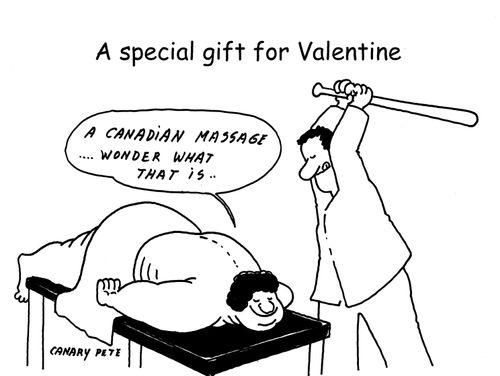 A special gift for Valentine...'A Canadian massage...wonder what that is...'