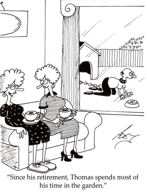 "Since his retirement, Thomas spends most of his time in the garden."