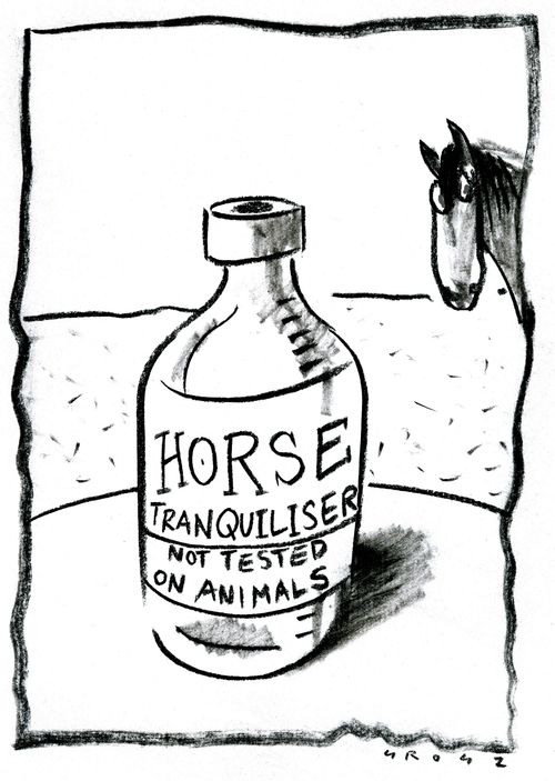 Horse Tranquiliser...Not Tested On Animals.