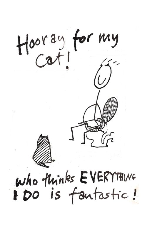 Hooray for my Cat! who thinks EVERYTHING I DO is fantastic!                                                                          