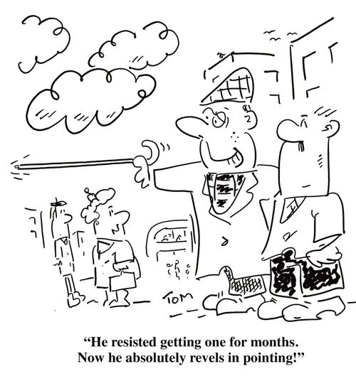 'He resisted getting one for months. Now he absolutely revels in pointing!'