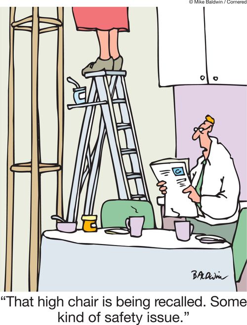'That high chair is being recalled. Some kind of safety issue.'