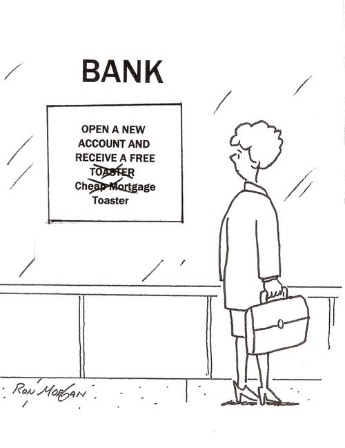 Bank goes back to cheap toasters as free gift.