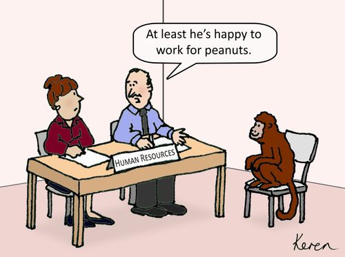 'At least he's happy to work for Peanuts.'