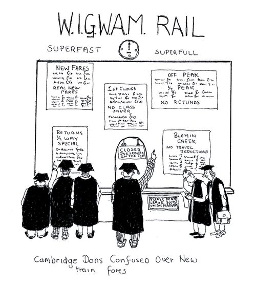 Cambridge Dons confused over new train fares.