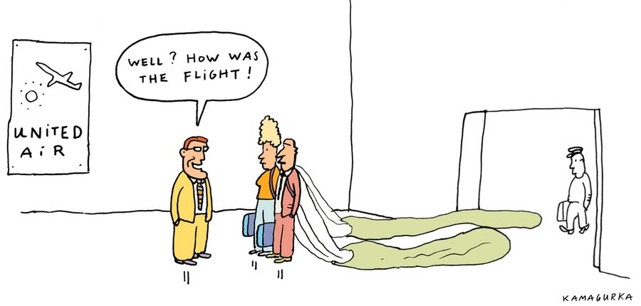 'Well? How was the flight?'