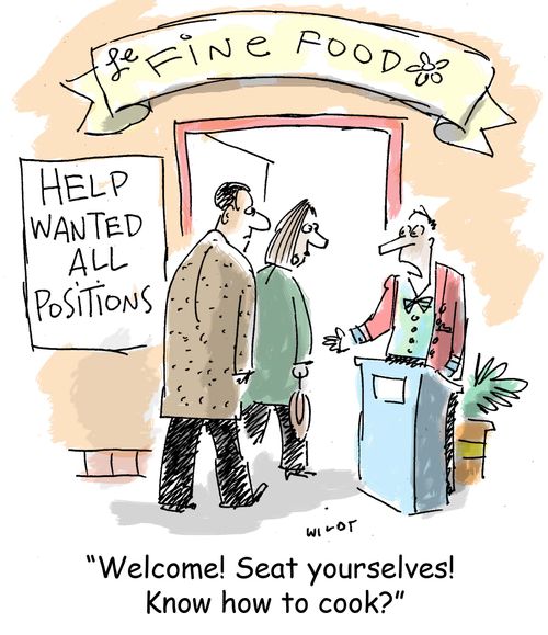 'Welcome! Seat yourselves! Know how to cook?'