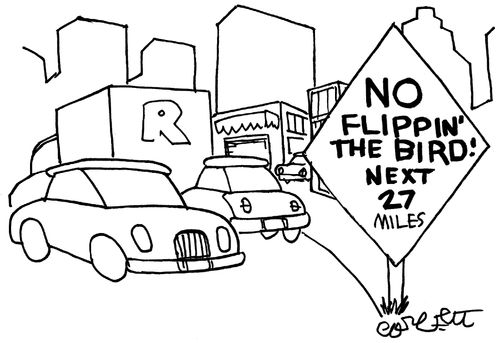 NO Flippin' The Bird! Next 27 miles.