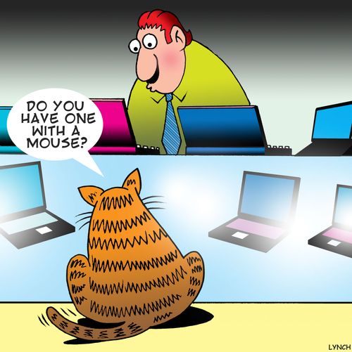 'Do you have one with a mouse?'
