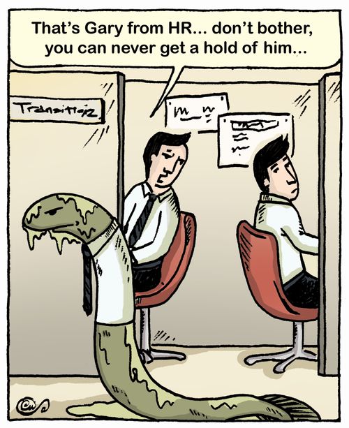 'That's Gary from HR...don't bother, you can never get a hold of him...'