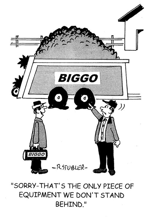 'Sorry - that's the only piece of equipment we don't stand behind.'