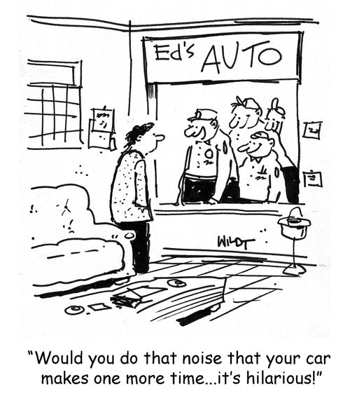 'Would you do that noise that your car makes on more time...it's hilarious!'