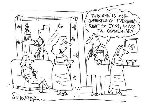 'This one is for emphasizing everyone's right to exist, in my TV commentary.'