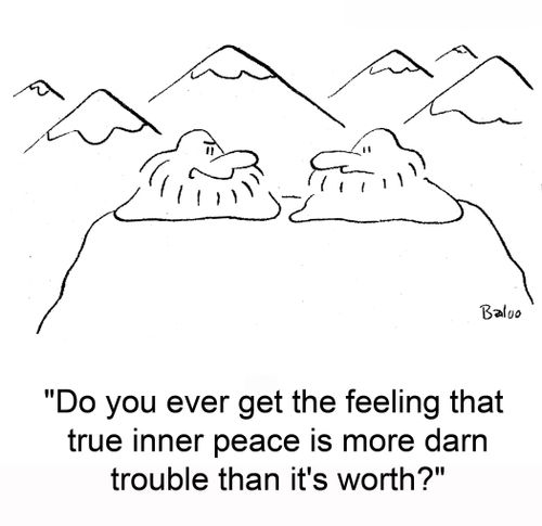 'Do you ever get the feeling that true inner peace is more darn trouble than it's worth?'