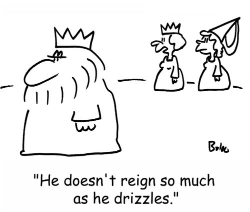 'He doesn't reign so much as he drizzles.'