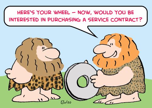 'Here's your wheel -- Now, would you be interested in purchasing a service contract?'