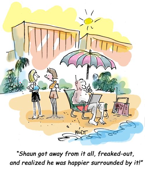 Shaun got away from it all, freaked-out, and realized he was happier surrounded by it!