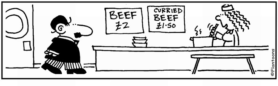 'Beef £2Curried beef £1.50.'