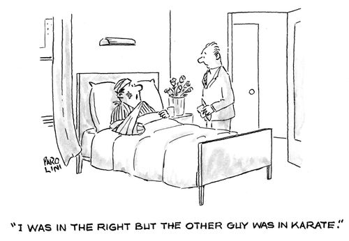 'I was in the right, but the other guy was in karate.'