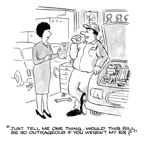 'Just tell me one thing. Would this bill be so outrageous if you weren't my ex?'