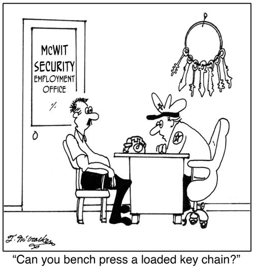 'Can you bench press a loaded key chain?'