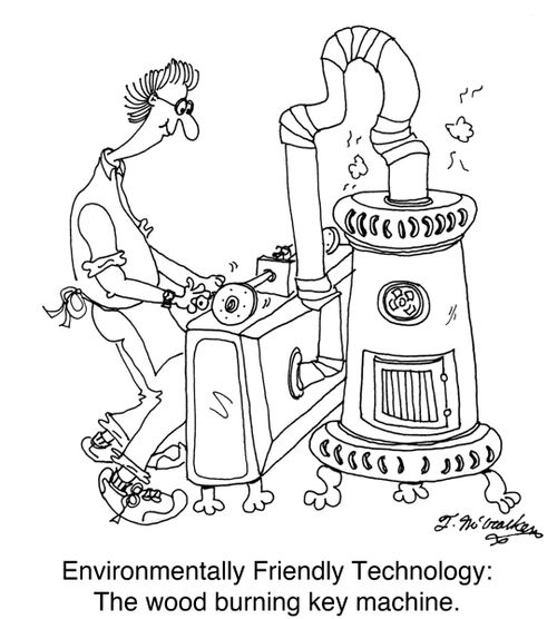 Environmentally Friendly Technology: The wood burning key machine.
