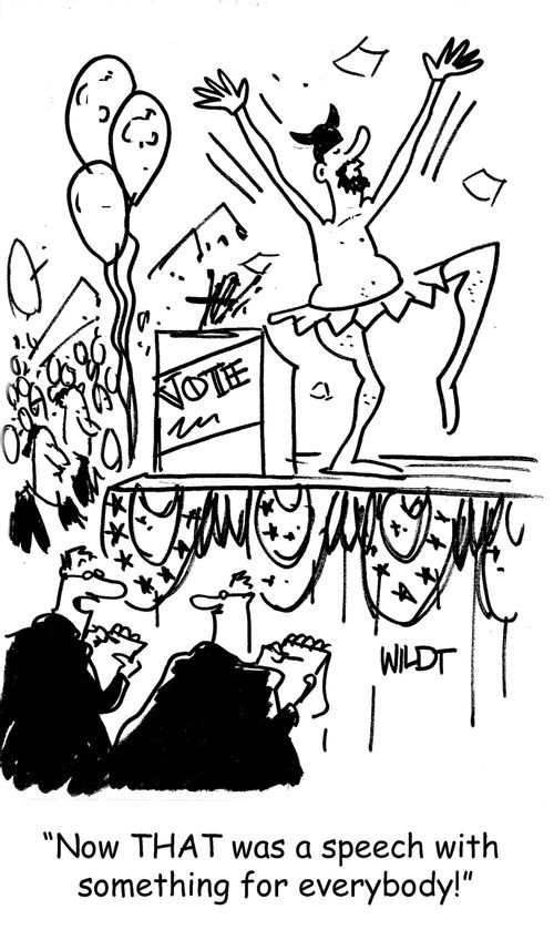 Now THAT was a speech with something for everybody!