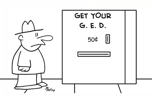 GET YOUR G. E. D. 50 CENTS