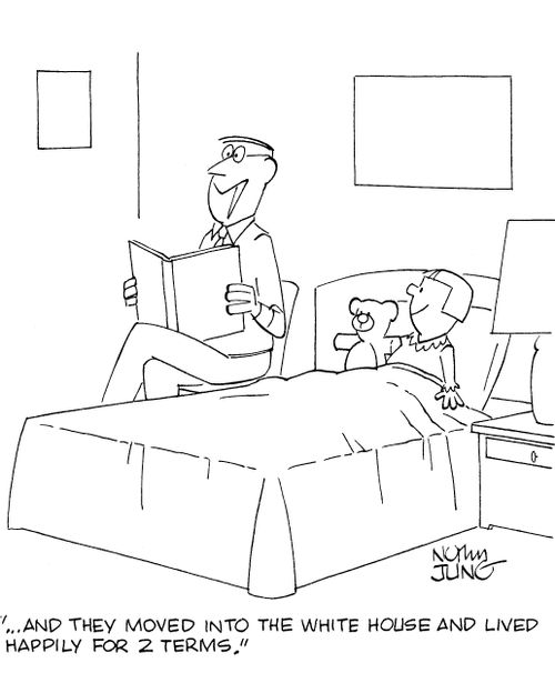 '...and they moved into the white house and lived happily for 2 terms.'