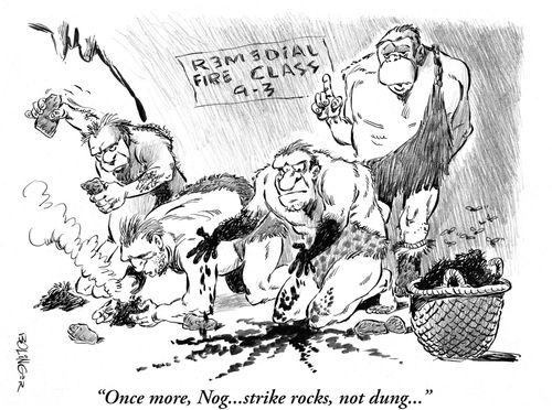 'Once more, Nog... strike rocks, not dung...'