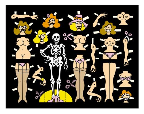 Paperdoll with skeleton.
