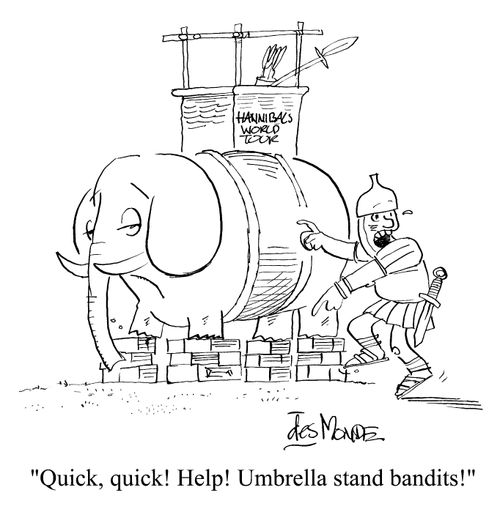 'Quick,quick! Help! Umbrella stand bandits!'